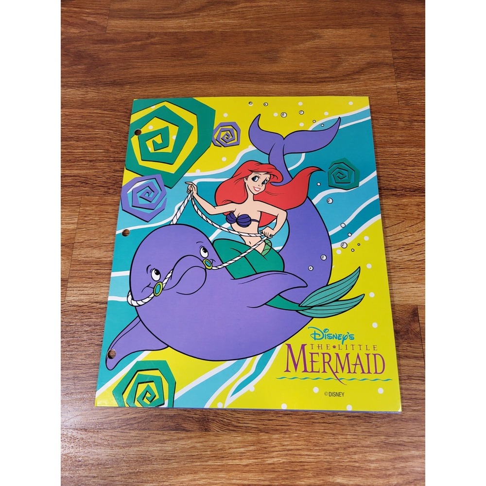 New Vintage Disney's‎ The Little Mermaid Ariel 3 Ring Binder Folder 90s